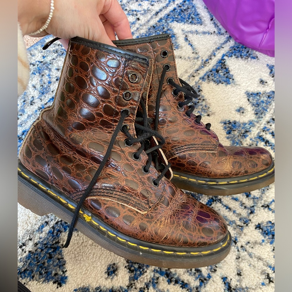 Dr. Martens Brown Croc Boots
